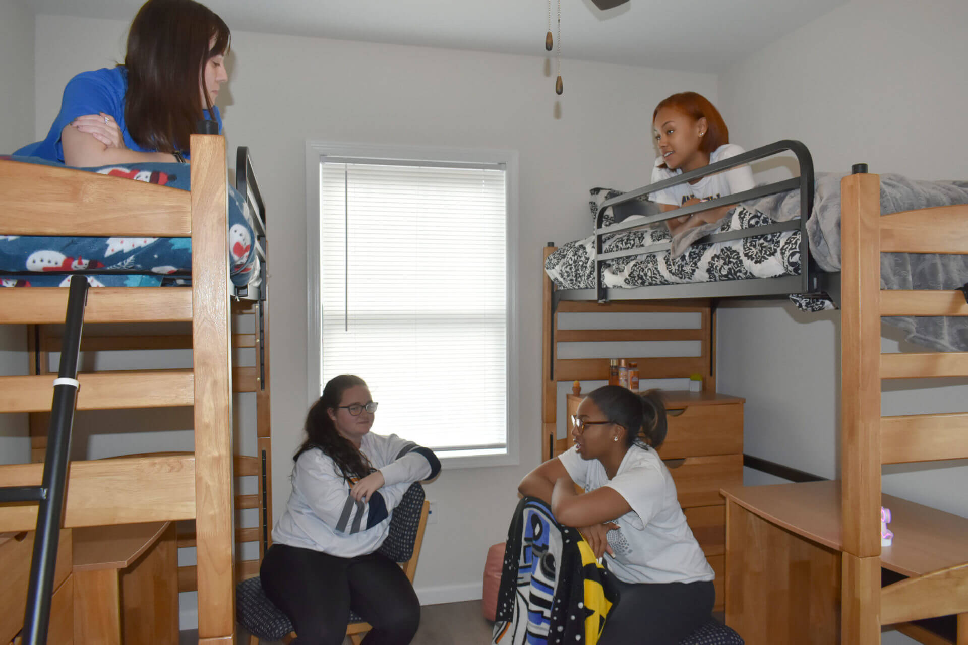 Girls in room at Andrew College